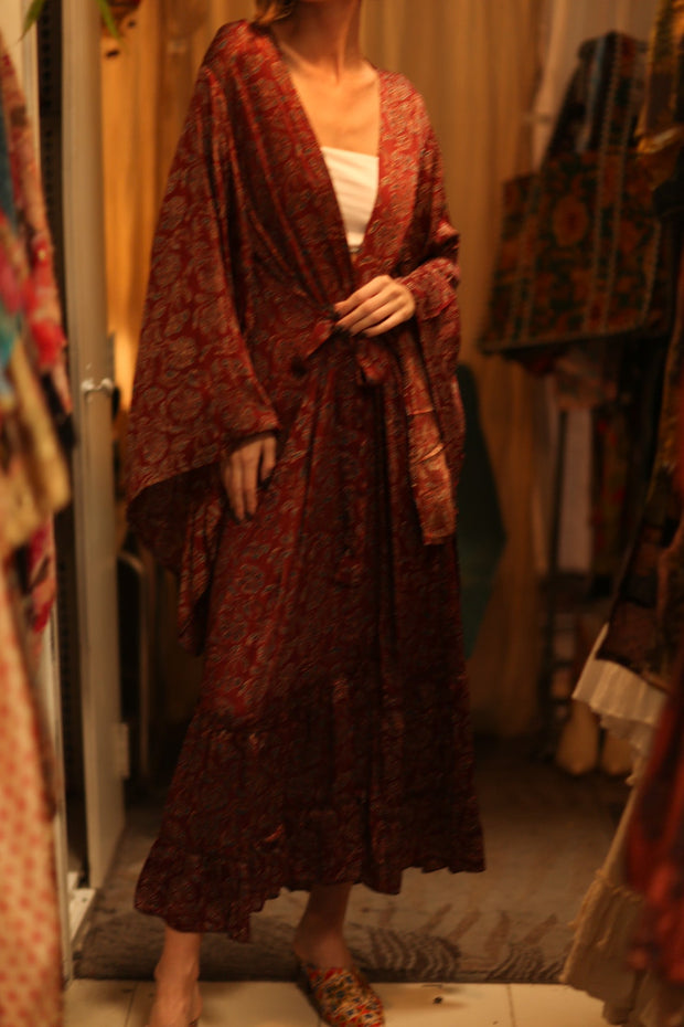 SILK KIMONO PINA TAYLER - sustainably made MOMO NEW YORK sustainable clothing, kimono slow fashion