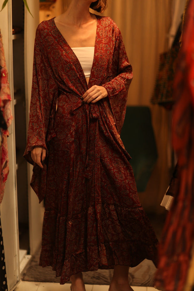 SILK KIMONO PINA TAYLER - sustainably made MOMO NEW YORK sustainable clothing, kimono slow fashion