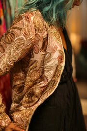 SILK SEQUIN EMBROIDERED BOMBER JACKET JUDE - sustainably made MOMO NEW YORK sustainable clothing, bestseller slow fashion