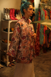 SILK SEQUIN EMBROIDERED KIMONO LUZI - sustainably made MOMO NEW YORK sustainable clothing, bestseller slow fashion