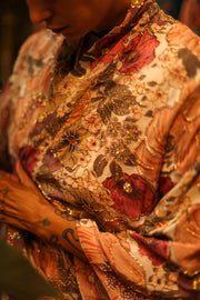 SILK SEQUIN EMBROIDERED KIMONO LUZI - sustainably made MOMO NEW YORK sustainable clothing, bestseller slow fashion