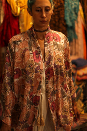 SILK SEQUIN EMBROIDERED KIMONO LUZI - sustainably made MOMO NEW YORK sustainable clothing, bestseller slow fashion