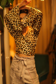 SILK WRAP TOP AURELIA LIGHT LEOPARD - sustainably made MOMO NEW YORK sustainable clothing, new slow fashion
