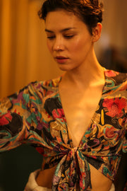 SILK WRAP TOP AURELIA - sustainably made MOMO NEW YORK sustainable clothing, new slow fashion