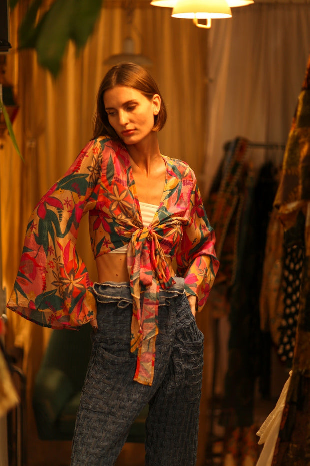 SILK WRAP TOP AURELIA NYLA - sustainably made MOMO NEW YORK sustainable clothing, new slow fashion