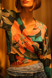 SILK WRAP TOP AURELIA TYRA - sustainably made MOMO NEW YORK sustainable clothing, new slow fashion