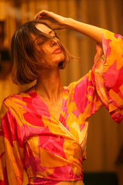 SILK WRAP TOP AURELIA URA - sustainably made MOMO NEW YORK sustainable clothing, new slow fashion