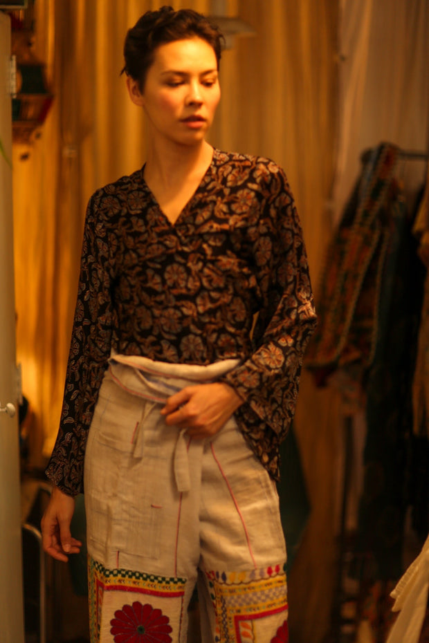 SILK WRAP TOP AURELIA VAVA - sustainably made MOMO NEW YORK sustainable clothing, new slow fashion