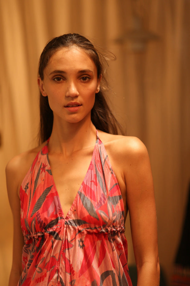 SUMMER STRAP DRESS HANNAH PINK DREAM EDIT - sustainably made MOMO NEW YORK sustainable clothing, Boho Chic Dress slow fashion