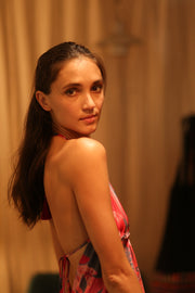 SUMMER STRAP DRESS HANNAH PINK DREAM EDIT - sustainably made MOMO NEW YORK sustainable clothing, Boho Chic Dress slow fashion