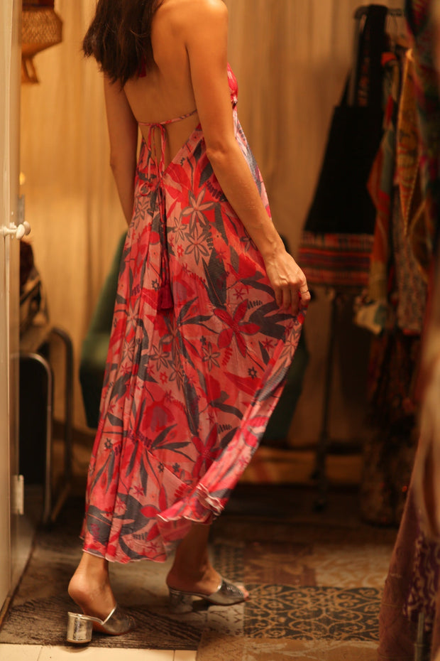 SUMMER STRAP DRESS HANNAH PINK DREAM EDIT - sustainably made MOMO NEW YORK sustainable clothing, Boho Chic Dress slow fashion