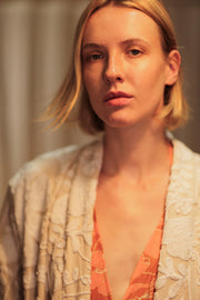 SUZANI KIMONO MONTY SNOW FLAKES - sustainably made MOMO NEW YORK sustainable clothing, embellished slow fashion