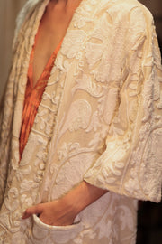 SUZANI KIMONO MONTY SNOW FLAKES - sustainably made MOMO NEW YORK sustainable clothing, embellished slow fashion