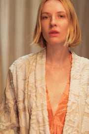 SUZANI KIMONO MONTY SNOW FLAKES - sustainably made MOMO NEW YORK sustainable clothing, embellished slow fashion