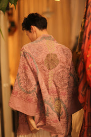 SUZANI SHORT KIMONO MONTY PINK ASSORTED - sustainably made MOMO NEW YORK sustainable clothing, coatandjacket slow fashion