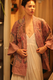 SUZANI SHORT KIMONO MONTY PINK ASSORTED - sustainably made MOMO NEW YORK sustainable clothing, coatandjacket slow fashion