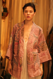 SUZANI SHORT KIMONO MONTY PINK ASSORTED - sustainably made MOMO NEW YORK sustainable clothing, coatandjacket slow fashion