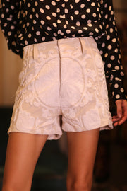 SUZANI SHORTS RAYA WHITE - sustainably made MOMO NEW YORK sustainable clothing, kantha slow fashion