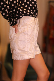 SUZANI SHORTS RAYA WHITE - sustainably made MOMO NEW YORK sustainable clothing, kantha slow fashion
