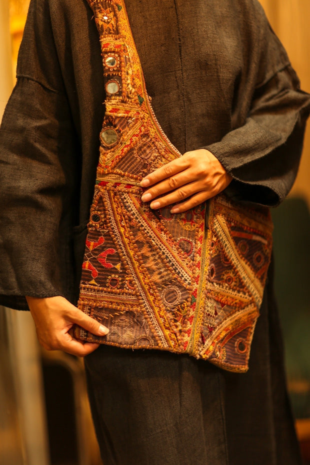 TAHNEE EMBROIDERED BAG - sustainably made MOMO NEW YORK sustainable clothing, bag slow fashion