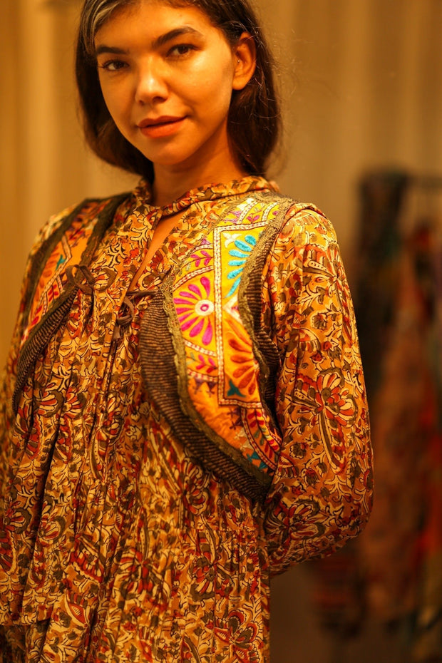 TENZIN HANDMADE EMBROIDERED GILET - sustainably made MOMO NEW YORK sustainable clothing, Coat slow fashion