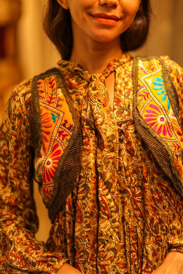 TENZIN HANDMADE EMBROIDERED GILET - sustainably made MOMO NEW YORK sustainable clothing, Coat slow fashion