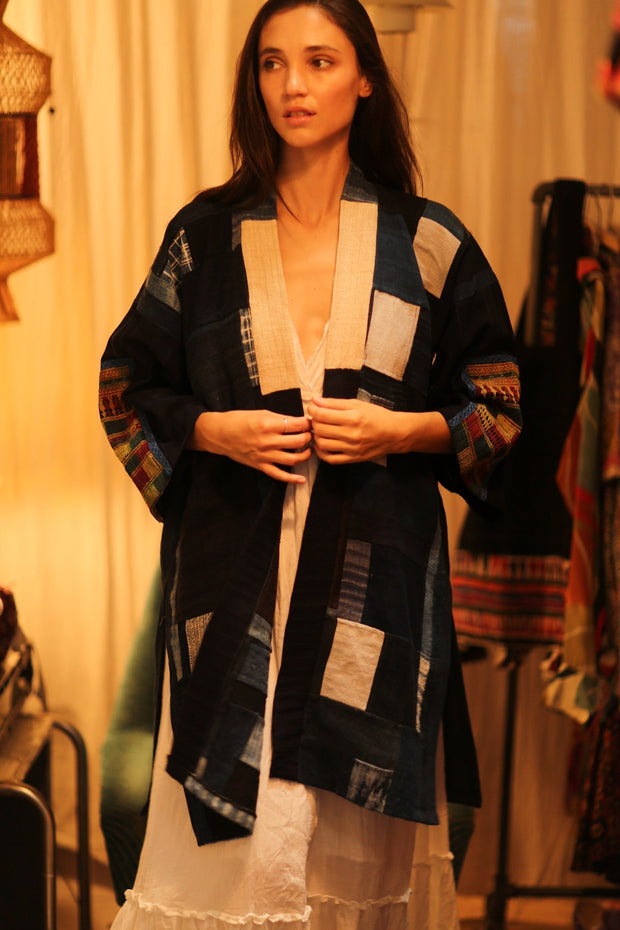 TRIBAL ARTISAN KIMONO ORILA - sustainably made MOMO NEW YORK sustainable clothing, coatandjacket slow fashion