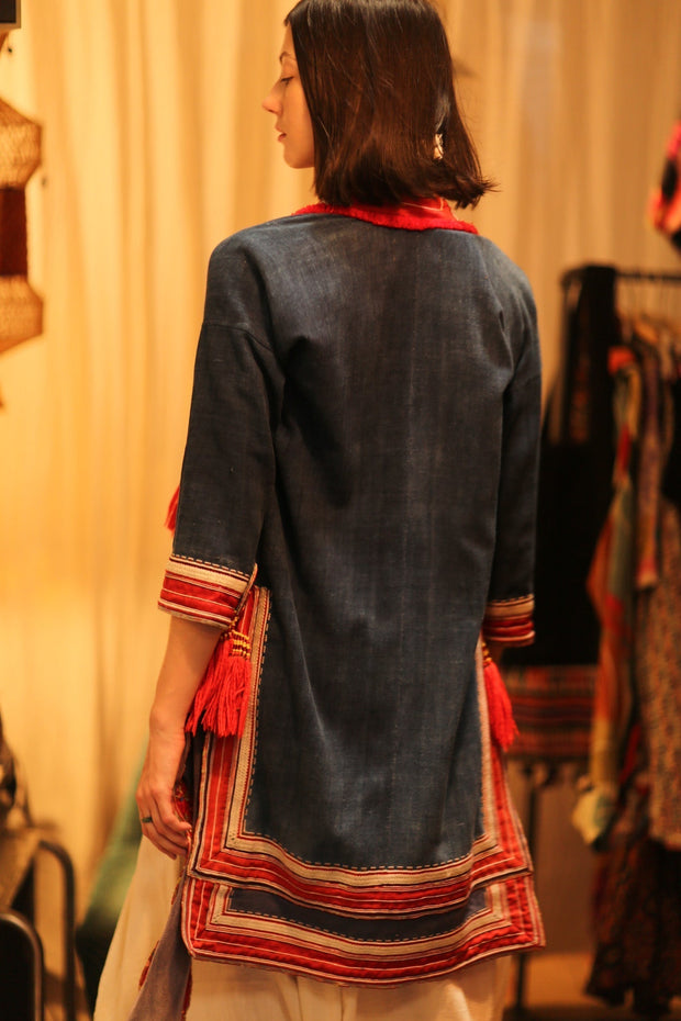 TRIBAL ARTISAN KIMONO RITU - sustainably made MOMO NEW YORK sustainable clothing, kimono slow fashion