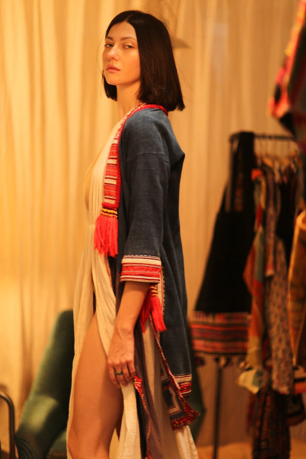 TRIBAL ARTISAN KIMONO RITU - sustainably made MOMO NEW YORK sustainable clothing, kimono slow fashion