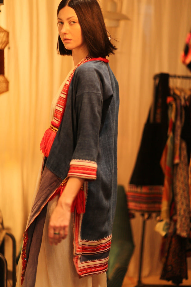 TRIBAL ARTISAN KIMONO RITU - sustainably made MOMO NEW YORK sustainable clothing, kimono slow fashion