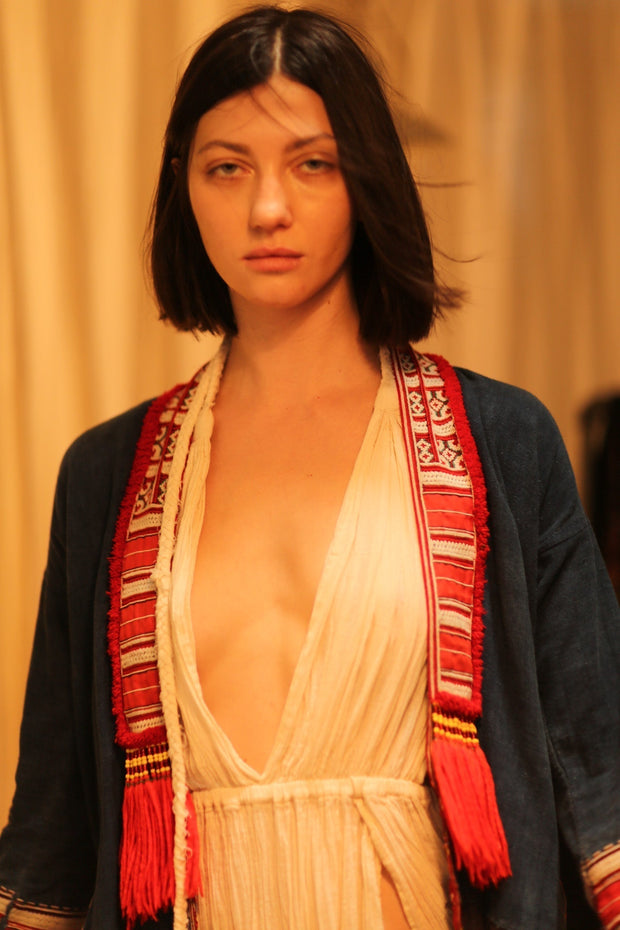 TRIBAL ARTISAN KIMONO RITU - sustainably made MOMO NEW YORK sustainable clothing, kimono slow fashion