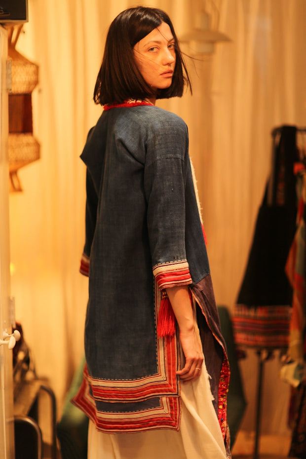 TRIBAL ARTISAN KIMONO RITU - sustainably made MOMO NEW YORK sustainable clothing, kimono slow fashion