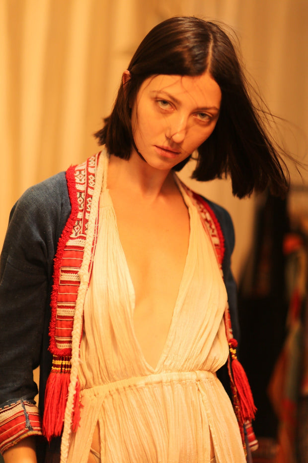 TRIBAL ARTISAN KIMONO RITU - sustainably made MOMO NEW YORK sustainable clothing, kimono slow fashion