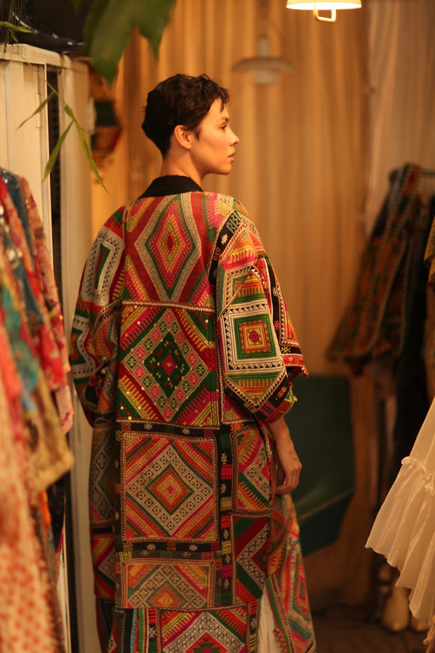 TRIBAL COAT DUSTER BILAL - sustainably made MOMO NEW YORK sustainable clothing, Coat slow fashion