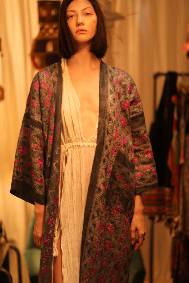 TRIBAL KIMONO BARUNDI - sustainably made MOMO NEW YORK sustainable clothing, Coat slow fashion