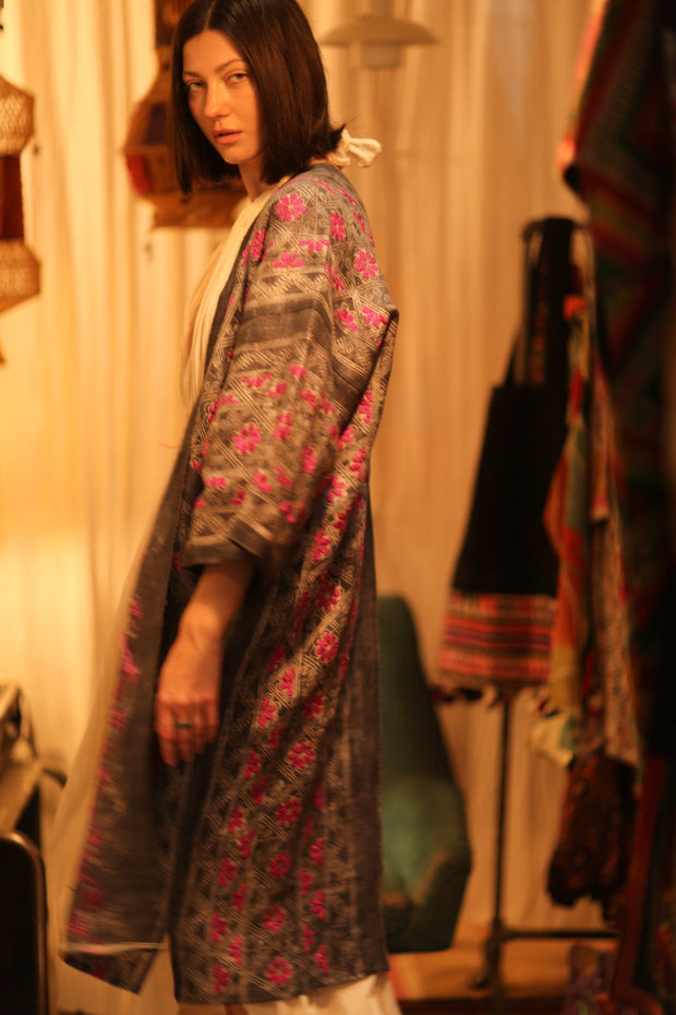 TRIBAL KIMONO BARUNDI - sustainably made MOMO NEW YORK sustainable clothing, Coat slow fashion