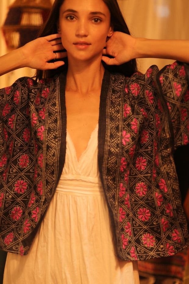 TRIBAL KIMONO BELINDA - sustainably made MOMO NEW YORK sustainable clothing, Coat slow fashion