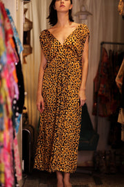 VICTORIA SILK DRESS LEO - sustainably made MOMO NEW YORK sustainable clothing, Boho Chic Dress slow fashion