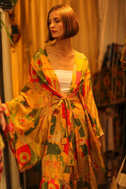 WING SILK KIMONO PINA MULTI - sustainably made MOMO NEW YORK sustainable clothing, bestseller slow fashion