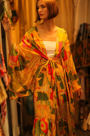 WING SILK KIMONO PINA MULTI - sustainably made MOMO NEW YORK sustainable clothing, bestseller slow fashion