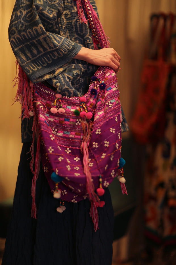 XENIA EMBROIDERED BAG - sustainably made MOMO NEW YORK sustainable clothing, bag slow fashion
