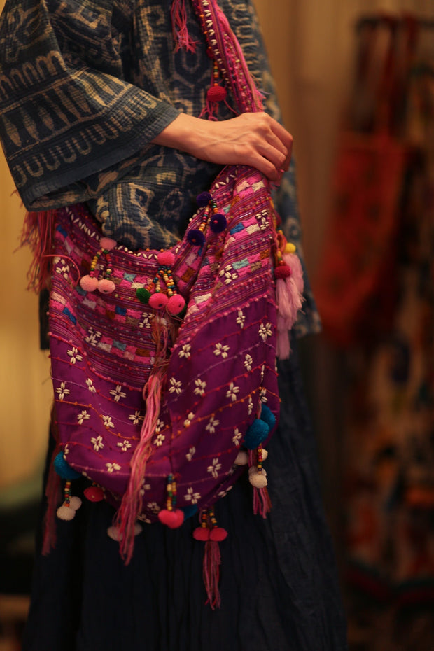 XENIA EMBROIDERED BAG - sustainably made MOMO NEW YORK sustainable clothing, bag slow fashion