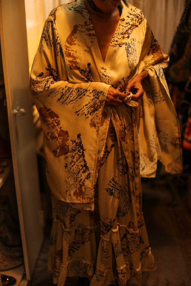 XL SILK WING KIMONO PINA ARTIST NIS - sustainably made MOMO NEW YORK sustainable clothing, bestseller slow fashion