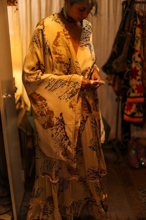 XL SILK WING KIMONO PINA ARTIST NIS - sustainably made MOMO NEW YORK sustainable clothing, bestseller slow fashion