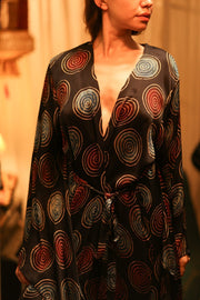 XL WING KIMONO PINA BLACK CIRCLE - sustainably made MOMO NEW YORK sustainable clothing, kimono slow fashion