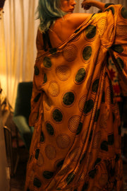 XL WING SILK KIMONO PINA YELLOW CIRLCE - sustainably made MOMO NEW YORK sustainable clothing, bestseller slow fashion