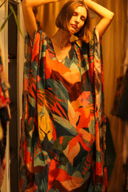 YAYA SILK KAFTAN CARMEN - sustainably made MOMO NEW YORK sustainable clothing, dresskaftan slow fashion
