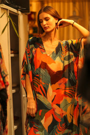 YAYA SILK KAFTAN CARMEN - sustainably made MOMO NEW YORK sustainable clothing, dresskaftan slow fashion