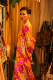 YAYA SILK KAFTAN SUNSET - sustainably made MOMO NEW YORK sustainable clothing, dresskaftan slow fashion