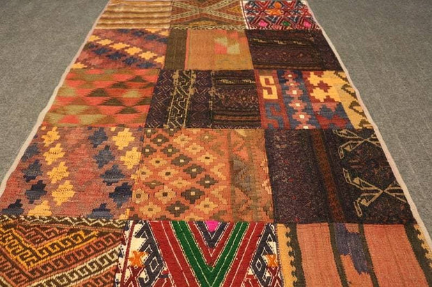 5 x 3 Ft.PATCH RUG,Hand made Afghan Patch Work Rug, Vintage Patch work Rug, Muted colored Patch Rug, Fashionable Floor rug,kilim - sustainably made MOMO NEW YORK sustainable clothing, rug slow fashion